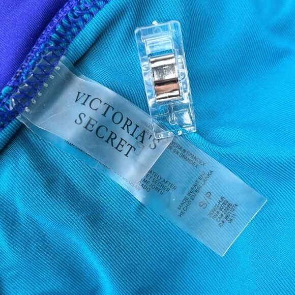 Victoria’s Secret Bombshell Bikini sz 34C top & S bottom * Blue Halter Retro - Picture 7 of 7